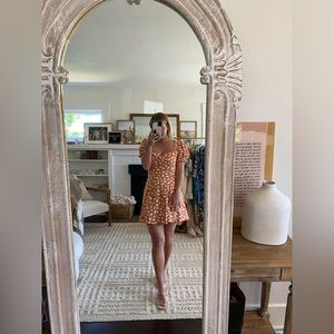 LULUS Oh My Dalrin’ Orange Print Puff Sleeve Mini Dress